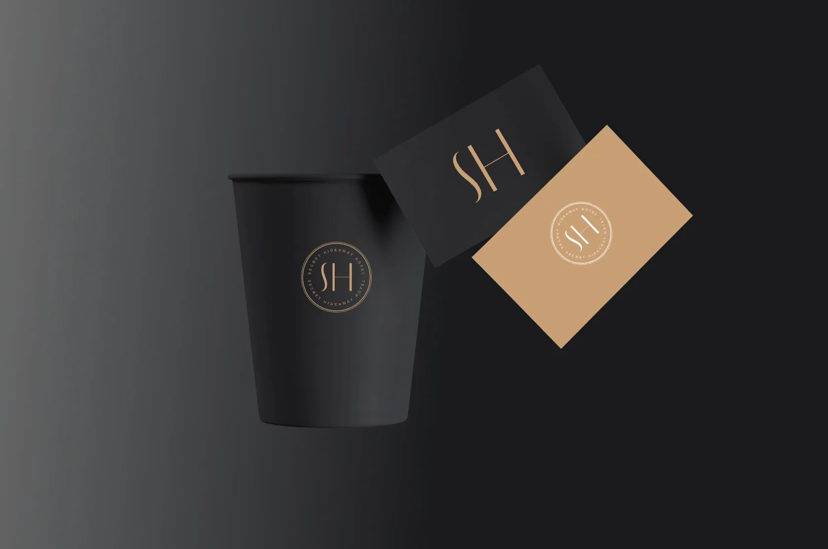 Hotel Secret Hideaway branded coffee mug
